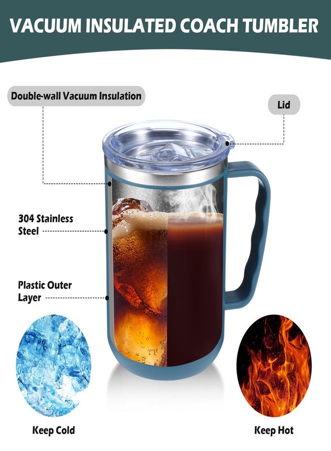 Uiifan 4 Sets Thank You Gifts for Coach Christmas 16 oz Coach Cup with Handle Straw Lid Straw Brush Stainless Steel Insulated Sports Team Coffee Mug for Xmas Appreciation Retirement Gift(Mixed Color) - Image 3